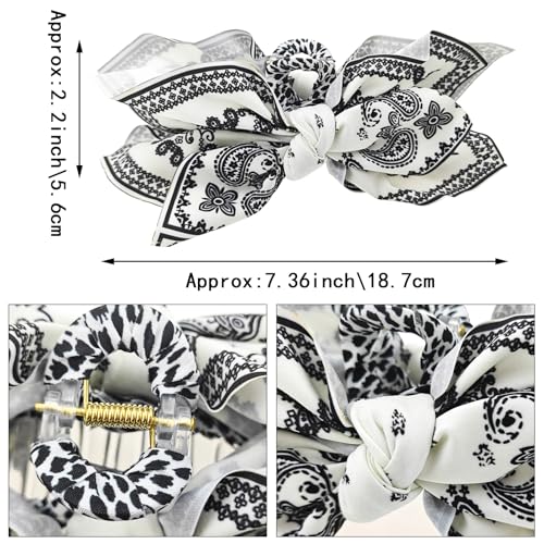Capiant 3 Pack Boho Hair Claw Clips For Women, With Cashew Flower Pattern Geometric Hair Clips, For Thick Hair Paisley Hair Clip Bow Knot Adorable Hair Claws Non-Slip Fashion Hair Accessories thumb #1