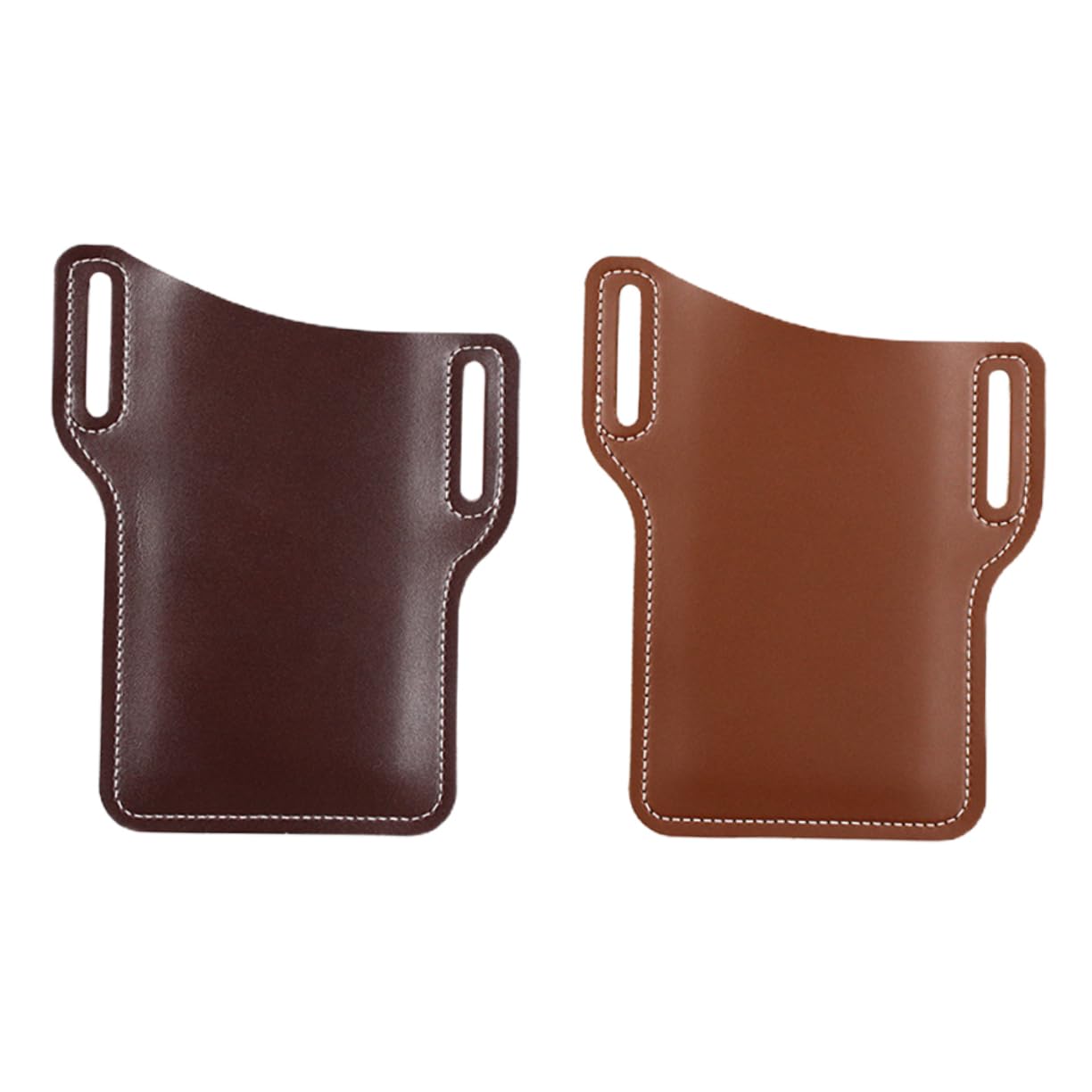 GARVALON 2 Stück Handy Gürteltasche Pu Schutzhülle Outdoor Handytasche Hüfttasche Für Herren Rotbraun Und Hellbraun