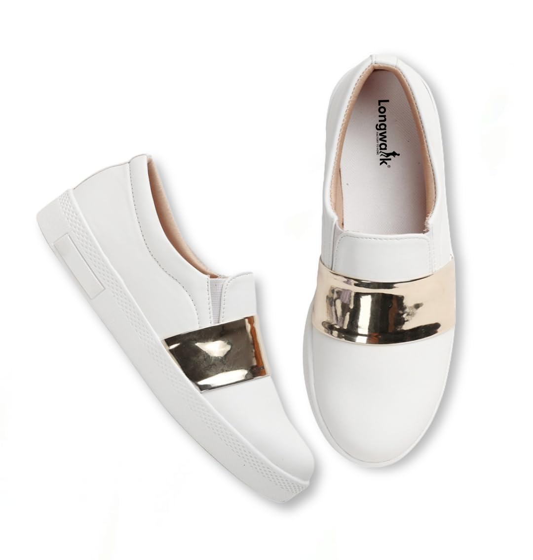 Shoes - Round White Sneakers Shoes for Women-image-8