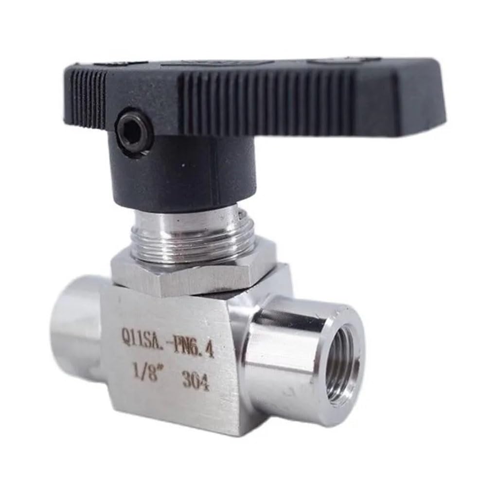 OAMSCEYKW ball valve 1pcs Ball Valve 1/8" 1/4" 3/8" 1/2" 3/4" Female G Thread Stainless Steel 304 High Pressure High Temperature Ball Valve(NPT Thread,1/8 Inch)