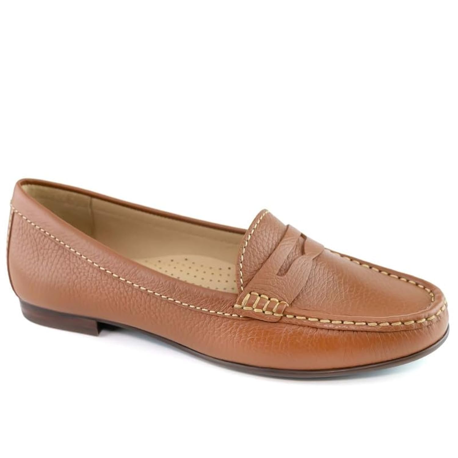 Womens Casual Genuine Leather Penny Slip On Loafer