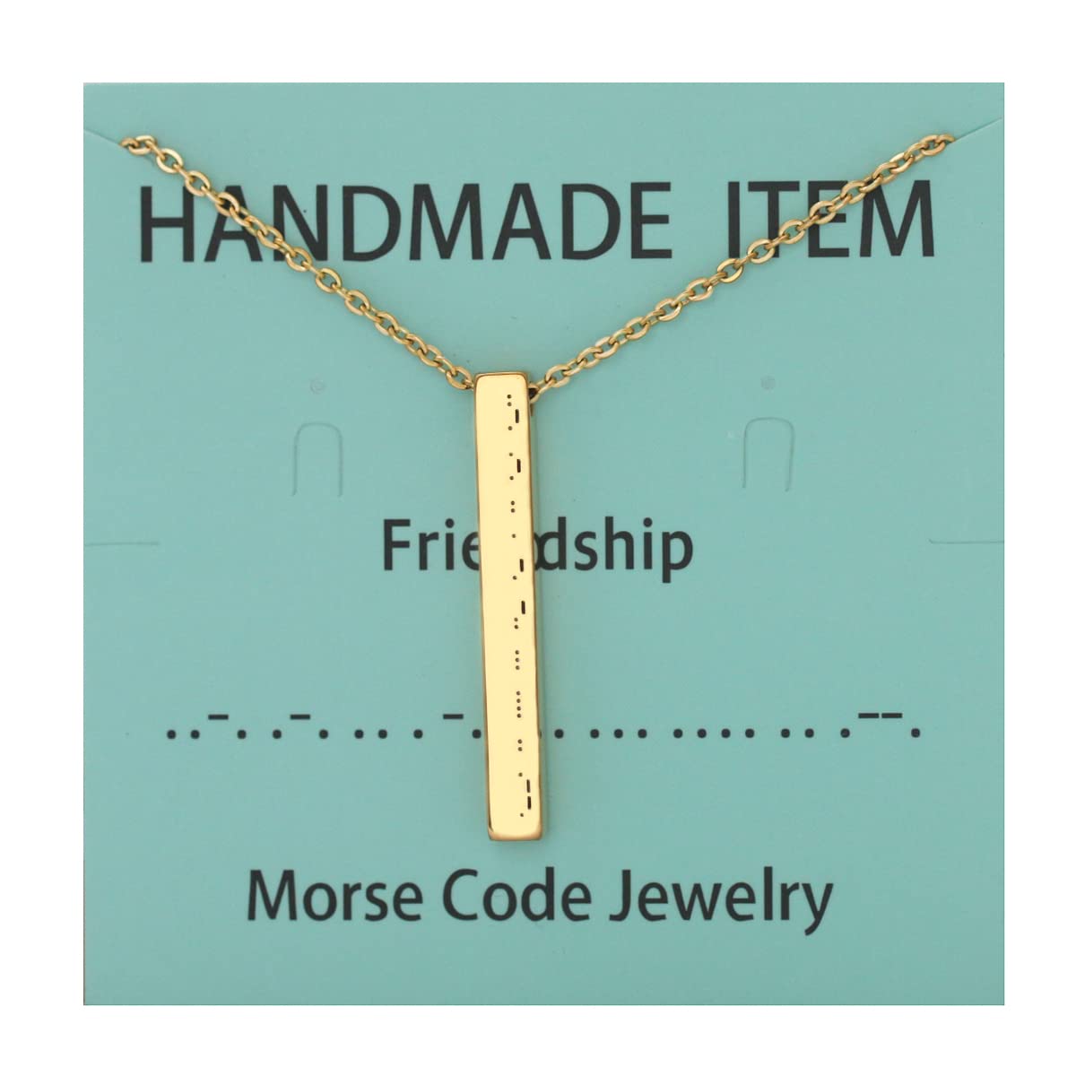 Stainless Steel Morse Code Engraved Personalized Bar Necklace Gift For Women Memorial Dainty Love Tuner Friendship Long Distance Touch Christmas Jewelry