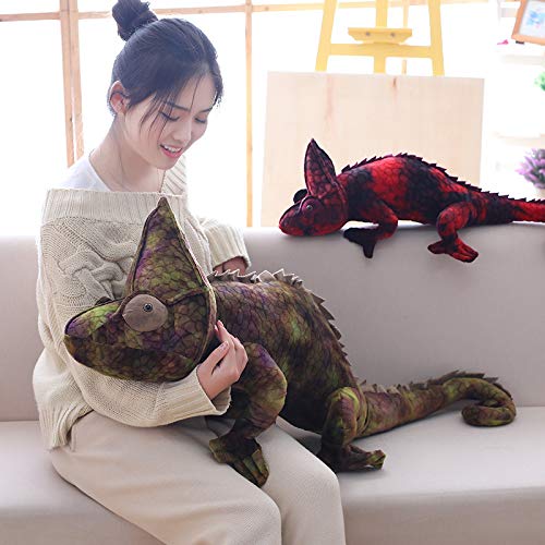 Simulazione Rettili Lucertola Camaleonte Peluche Giocattoli Realistico Camaleonte Cuscino Peluche Animale Farcito Bambola Camera Decor per Bambini Regali 100 cm Rosso
