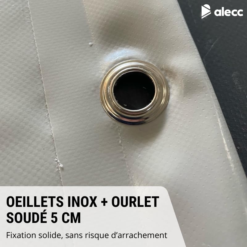 Bâche remorque Erka – 156 x 100 x 10 cm – PVC 640g/m² étanche & renforcé – Gris – Fabrication française