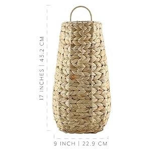 Auldhomewaterhyacinthpocketbasketnatural17x9x5inches Urban Country Home Decor Auldhome water hyacinth pocket basket natural 17 x 9 x 5 inches urban country home decor