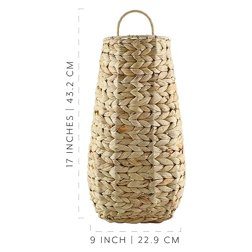 Auldhomewaterhyacinthpocketbasketnatural17x9x5inches Urban Country Home Decor Auldhome water hyacinth pocket basket natural 17 x 9 x 5 inches urban country home decor