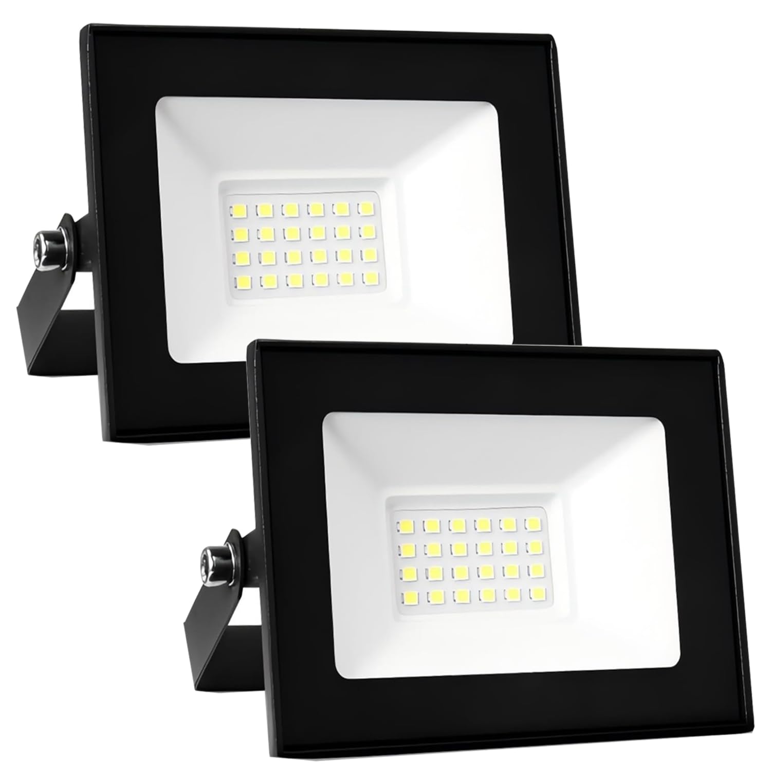 wowspeed 20W Led Floodlight Outdoor 2 Packs, IP66 Waterproof 2000lm Security Light, 220V Cold White 6500K Wall Light Work Lighting, Outside LED Lights for Garage, Garden, Backyard, Hallway