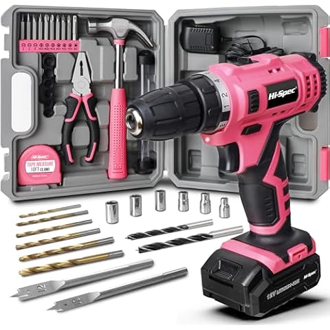 Hi-Spec 30-Piece Pink DIY Tool Set Cover