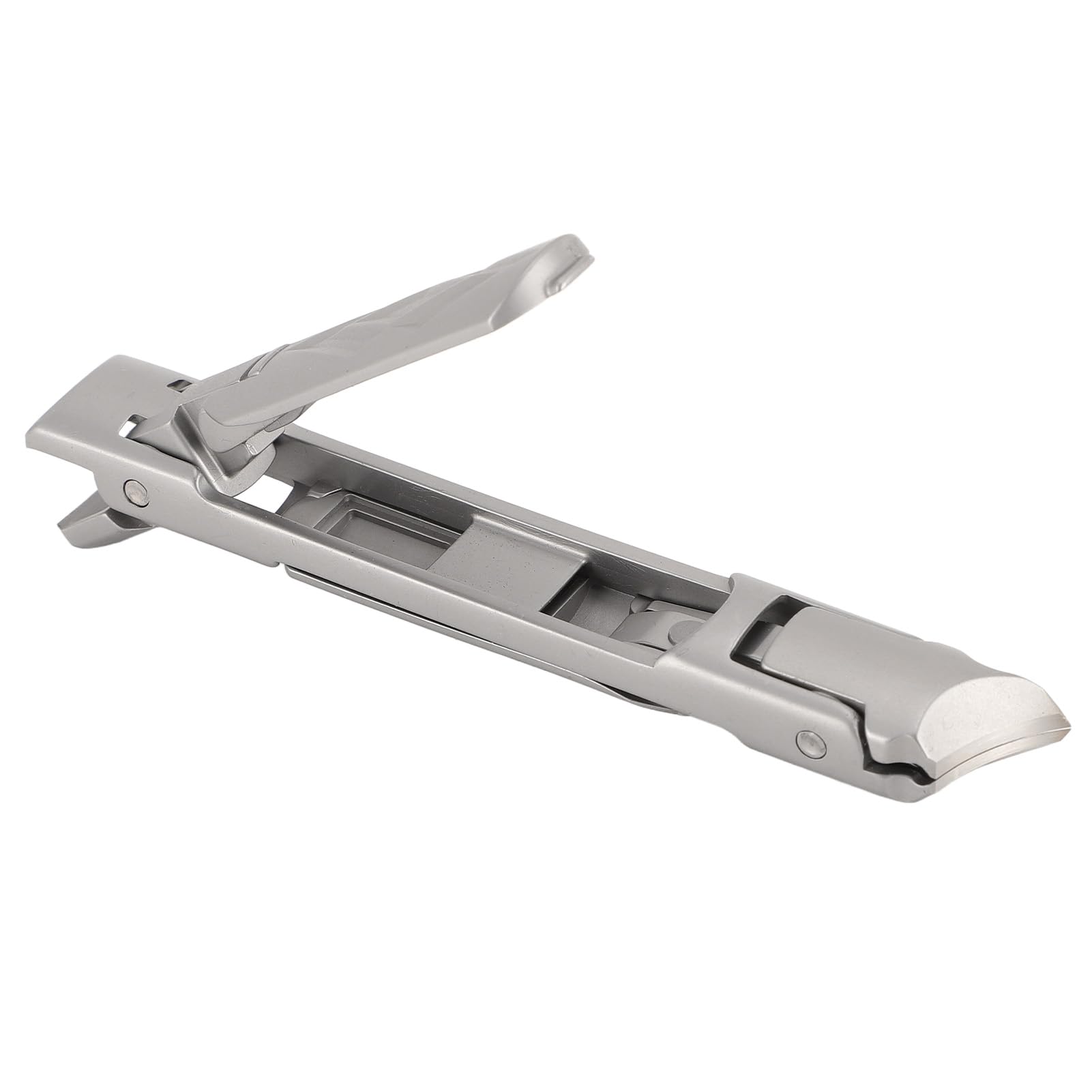 Double Head Nail Clippers, Ultra Thin Stainless Steel Foldable Slanted Trimmer Wide Jaw Opening Cutter with Safety Lock for Manicure Pedicure