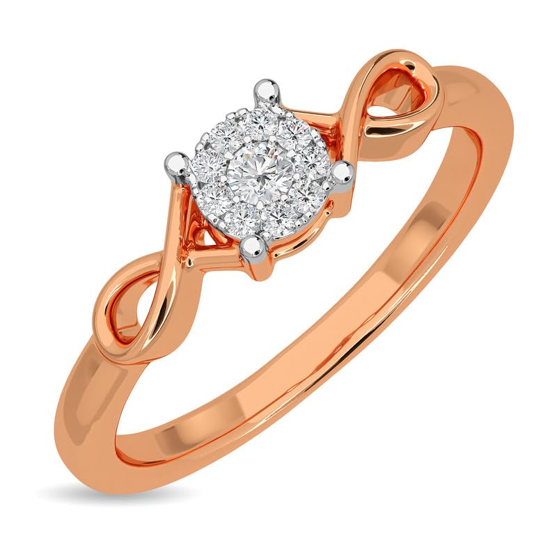 Image of KISNA 14k / 18k Real Gold & Diamond Ring | Diwali, Rakhi Rakshabandhan Gift for Sister /Bhabhi /Women | With Certificate of Authenticity & BIS-Hallmarked Gold Jewellery | Enigma Diamond Ring