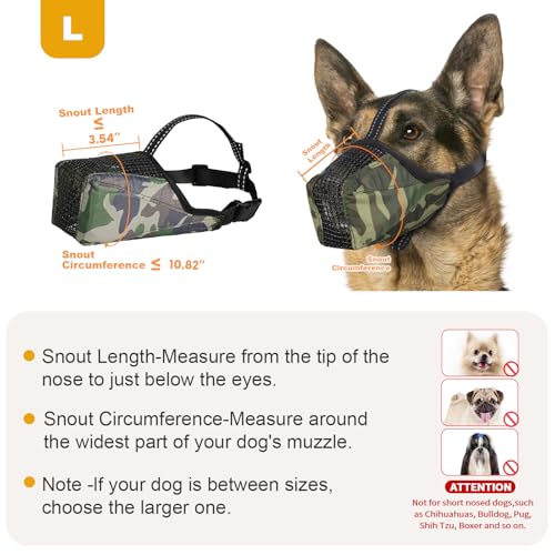 Image of Dog Muzzle, Adjustable Soft Mesh Muzzle Anti-Biting, Chewing, Scavenging