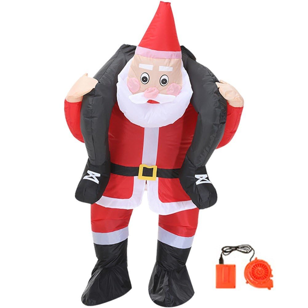 Nadmuchiwany kostium Świętego Mikołaja, nadmuchiwany kostium bożonarodzeniowy, Halloween, Boże Narodzenie, przyjęcie, cosplay, strój dla dorosłych