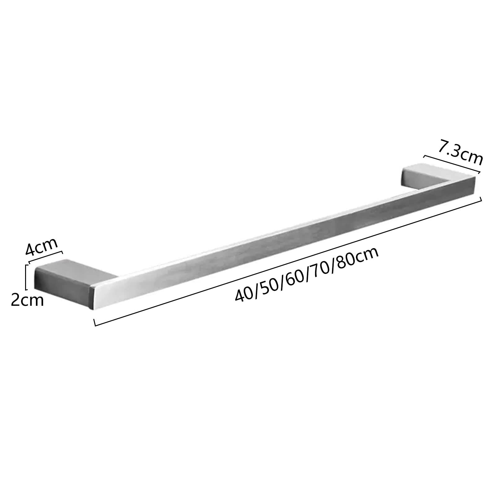 Toalleros, riel de Pared para Colgar Toallas, Barra Individual Perforada, Soporte de Acero Inoxidable, para Cocina, baño y Aseo (tamaño: 40 cm).