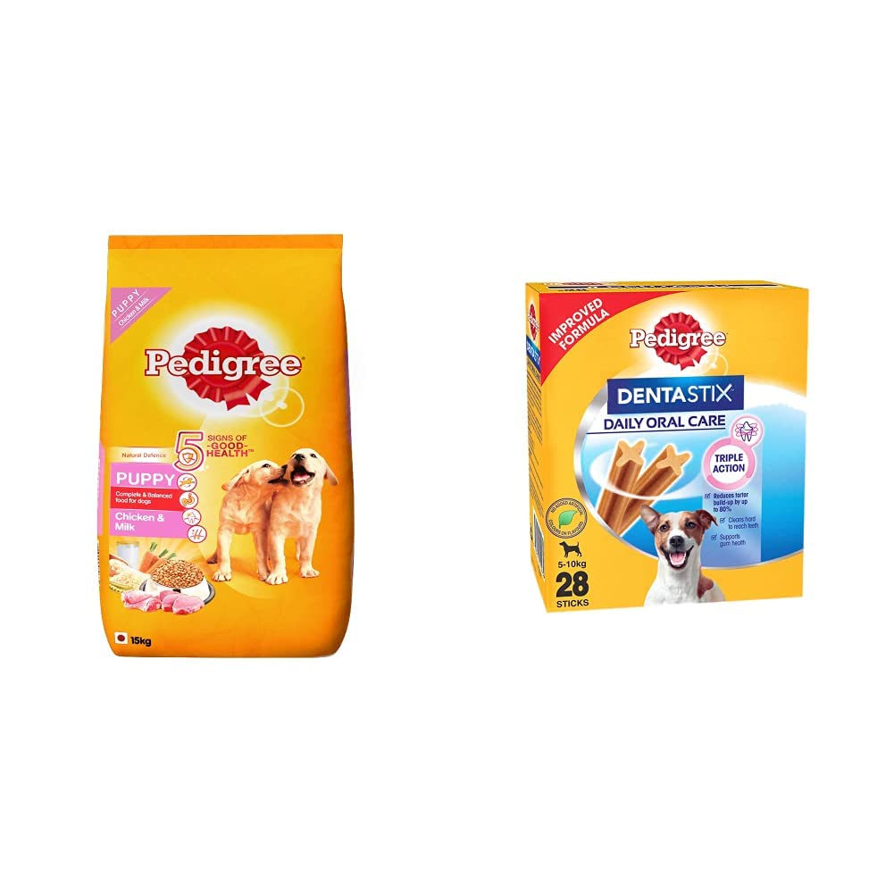 See full amazon price history chart for Pedigree Puppy Dry Dog Food, Chicken & Milk, 15kg Pack & Pedigree Dentastix Small Breed (5-10 kg) Oral Care Dog Treat, 440g Monthly Pack (28 Chew Sticks) Pedigree Puppy Dry Dog Food, Chicken & Milk, 15kg Pack & Pedigree Dentastix Small Breed (5-10 kg) Oral Care Dog Treat, 440g Monthly Pack (28 Chew Sticks) (B0B8ZGD5VJ) Amazon Price History, Amazon Price Tracker