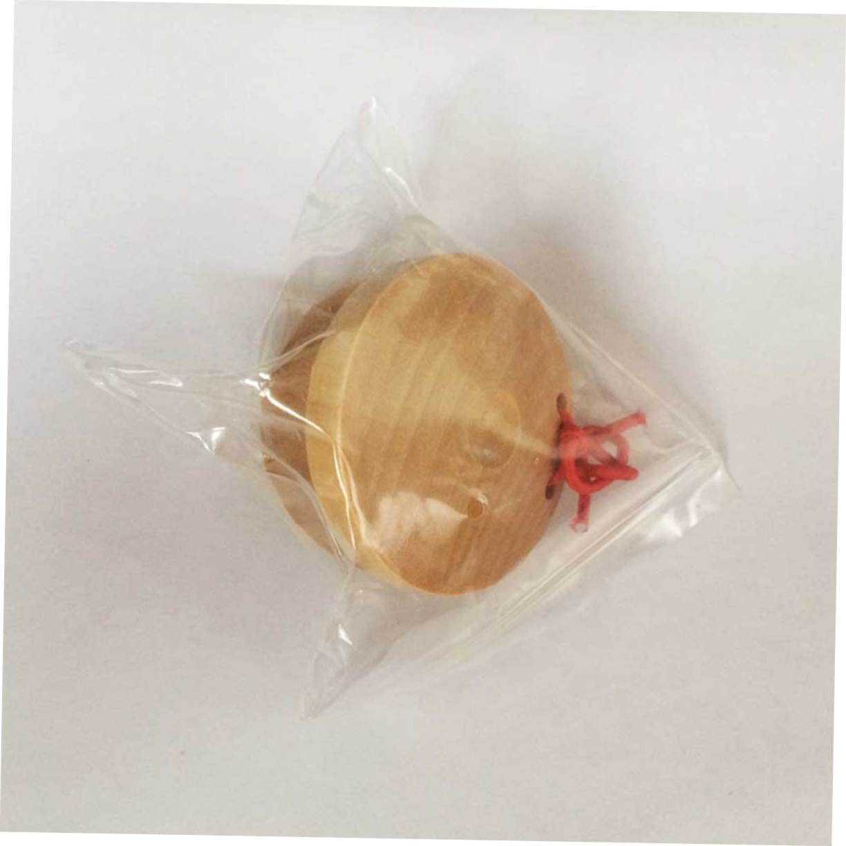 BESPORTBLE 4pcs Wooden Finger Castanets Early Musical Education for Safe Wood Percussion Instruments with Smooth Surface for Hand Eye Coordination and Music Perception Wood Color Blue