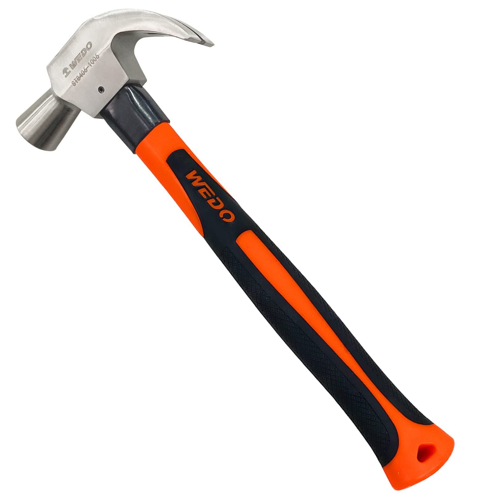 WEDO Martillo de carpintero de acero inoxidable con mango de fibra de vidrio,protección contra la corrosión,antigolpes,resistente a la corrosión,óxido,respetuoso con el medio ambiente,680g