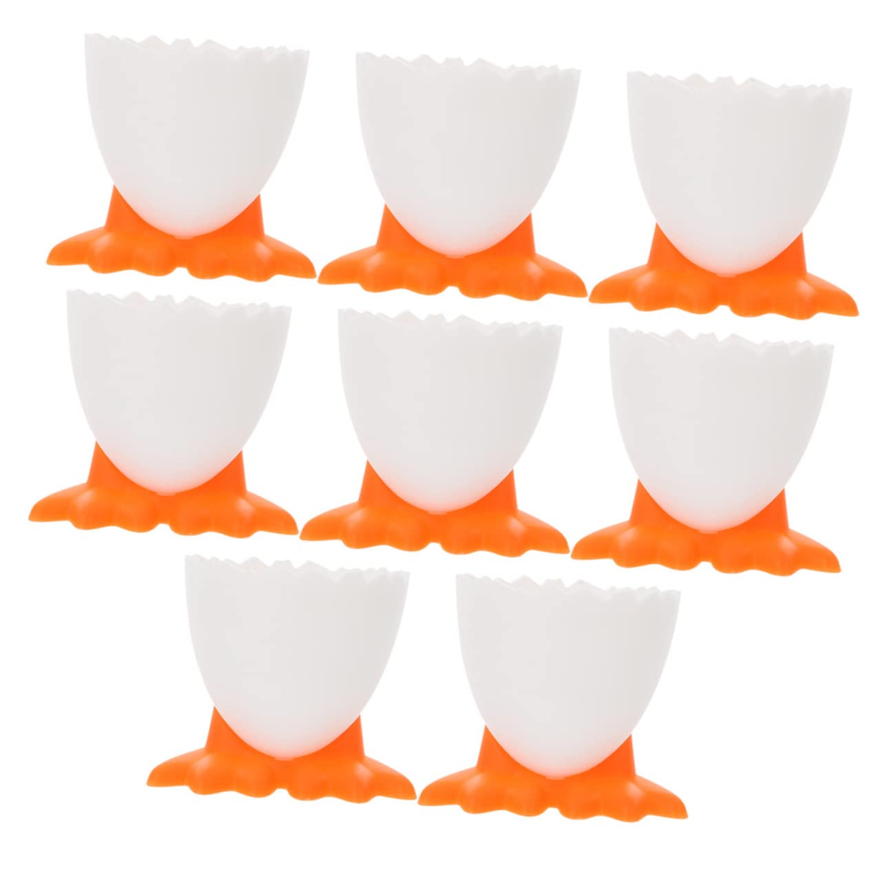 VOSAREA 8Pcs Cute Cartoon Egg Cups for Fun Breakfast Holders Home Storage Stand for Easter Decor Impact Resistant Tableware