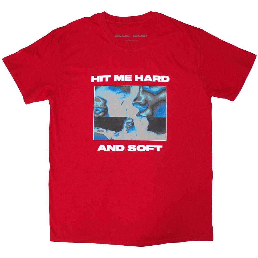 Rock Off officially licensed products Billie Eilish Hit Me Hard and Soft Negative T Shirt S Red