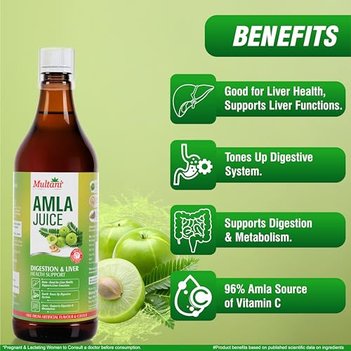 Image of Multani Amla Juice 1L | For Immunity booster | Rich Source of Vitamin C & Antioxidants | Natural Ingredients Amla, Sonth, Jeera | No Artifical Colour & Flavours