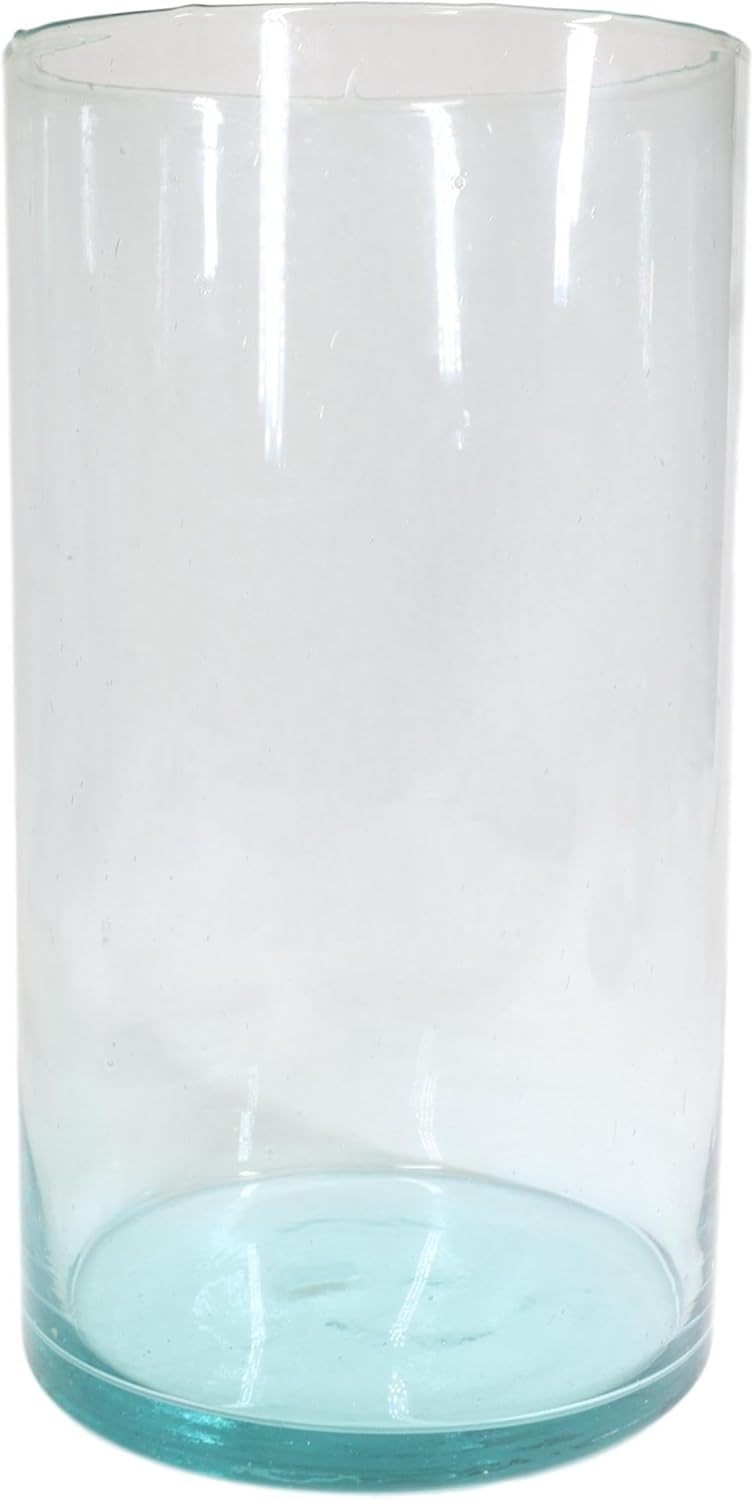 Ebros Gift Contemporary Modern Accent Thick Cylindrical Glass Hurricane Candle Holder with Petri Dish Metal Stand Decorative Candleholder