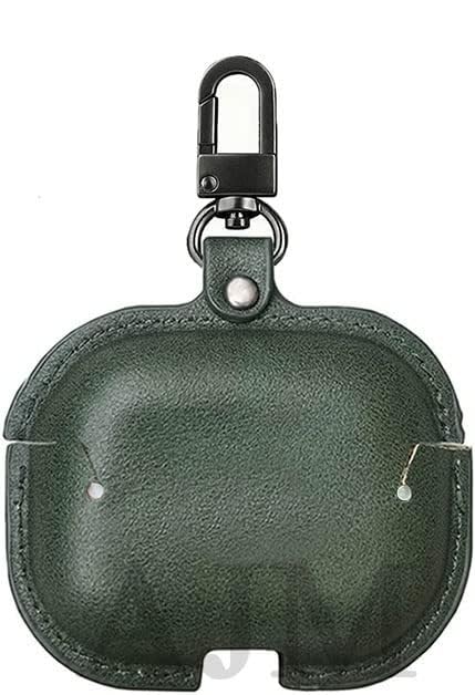 Image of AJM 360 Protection Shockproof Design Leather Case Compatible with Apple Airpods Pro 3 (Dark Green)