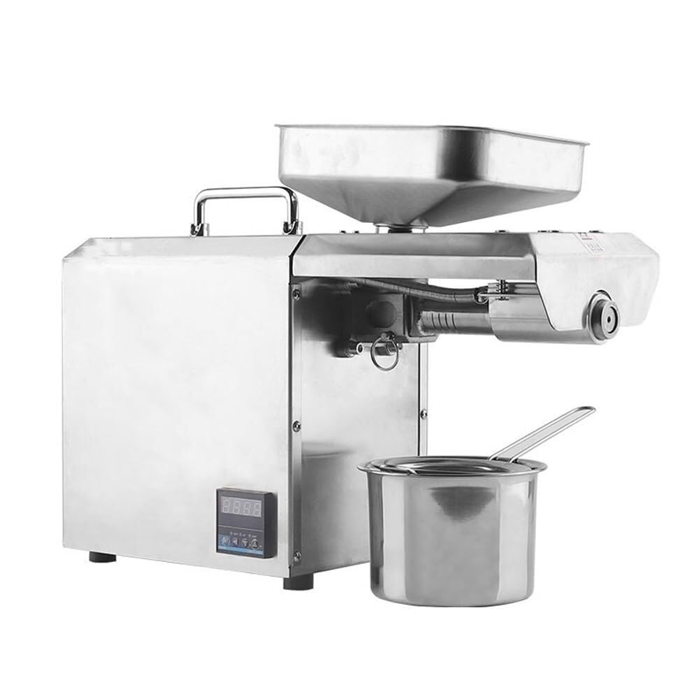 Commercial Oil Expeller Grinder?Oil Press Machine,Hot/Cold Automatic Electric Oil Extractor Presser, Stainless Steel Home