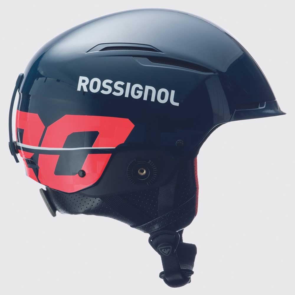 Rossignol - Kask narciarski Hero Slalom Impacts BL+niebieski męski pasek podbródkowy - męski - niebieski