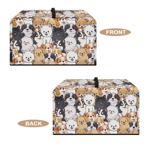 Image of Convection Oven Dust Cover with Handle Washable Microwave Oven Cover Dust Protection Kitchen Appliance Protector, L, 20.9 x 15.7 x 12.4 Inches, Cute Dog Puppy Pattern