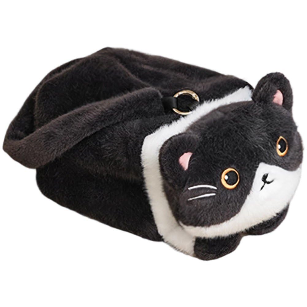Fituenly Cute Cat Tissue Holder Plush Toys, Cartoon Hanging Napkin Paper Tissue Box Cover with Zipper, Car Auto Interior Accessory for Seat