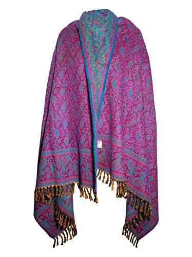 LUXURY HANDMADE PURPLE BLUE FLORAL PAISLEY PREMIUM QUALITY FASHION SCARF MADE OF YAK WOOL OVERSIZE Shawl Blanket stole unisex Travel Wrap Meditation Soft gift for her2