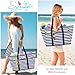 Imagen de LUROON Bolsa Playa Grande XXL Familiar con Cremallera Impermeable Bolso de Playa Mujer Plegable Shopper Bolso Playa Mujer para Viaje Compras 50 * 35 * 20cm