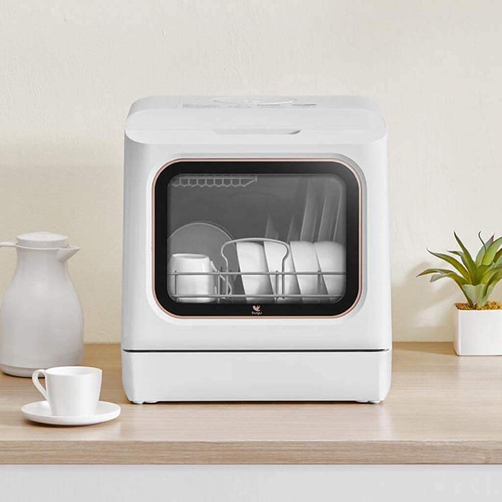 Mini lavavajillas compacto de mesa con 5 programas, lavavajillas de mesa 72 horas de almacenamiento fresco de larga duración (color: blanco, tamaño: 42,7 x 42,6 x 46 cm)