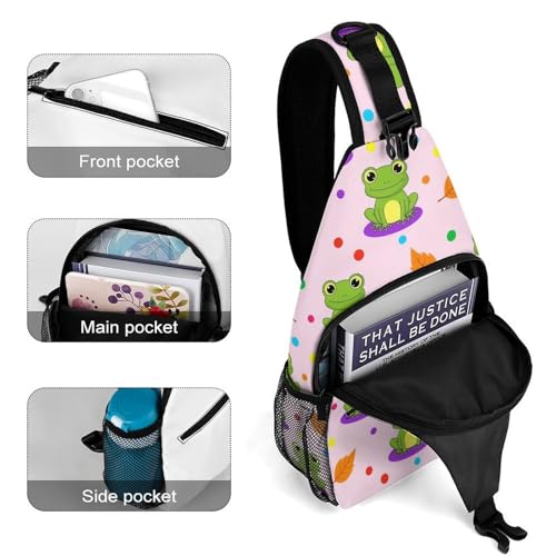 Fashion Day Pack Small Cross Body Backpack Sling Shoulder Bag Chest Bag For Men And Women Cute Frog4