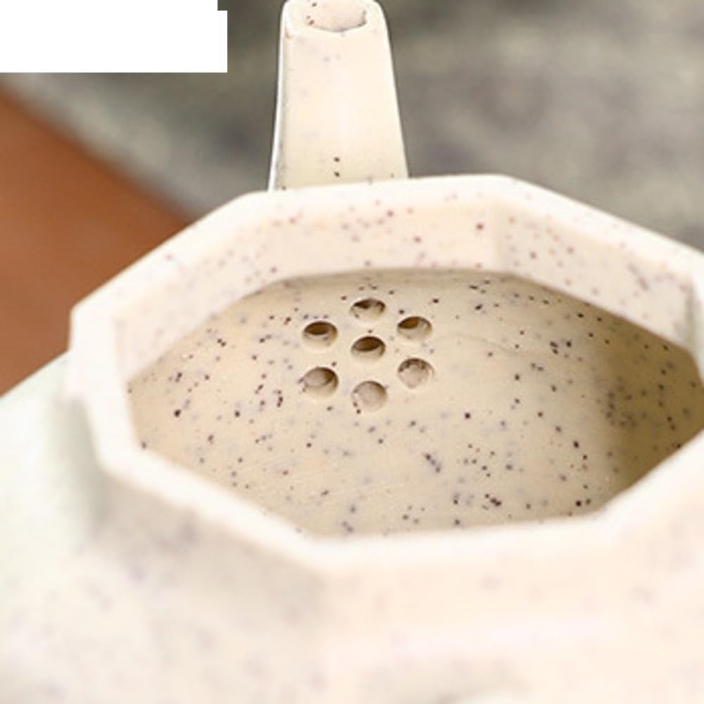Théière Zisha 200 ML Violette, en Terre Cuite Blanche avec Filtre, Service à thé Chinois.