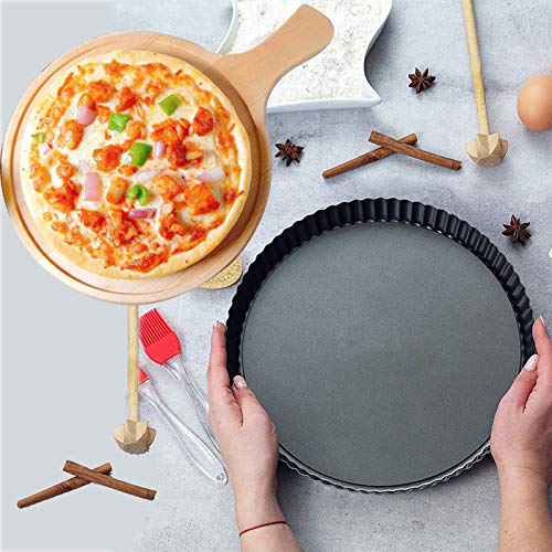 EGEN Quiche Tart Pan Tin, 24 & 22 & 20 cm, base staccabile in acciaio al carbonio, set da 3 (24 & 22 & 20 cm) - immagine 3