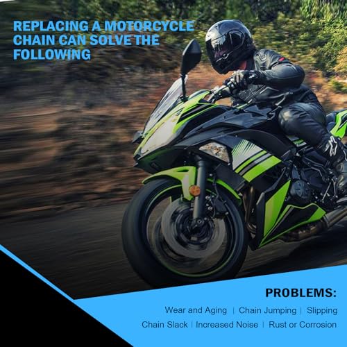 Image of Gold 520 X-Ring Motorcycle Chain 120 Links for Honda Kawasaki with Connecting Master Link - Enhanced Durability & Universal Fit