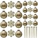 SLEETLY Gold Christmas Ornaments – 32-Piece Shatterproof Plastic Holiday Tree Decorations, 16 Glitter Snow Balls (3.15