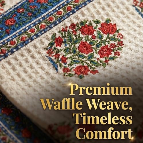 Image of Mafatlal Madhuban Soft & Absorbent Cotton Bath Towel (147x76 cm) | 250 GSM | Lightweight, Quick Dry, Floral Design | Ultramarine