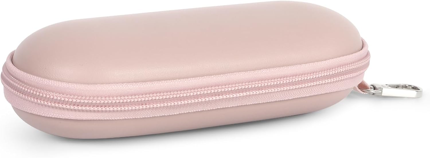 Thin Sunglasses Case, Hard Shell Glasses Case with Metal Hanging Hook, Zipper Slim Eyeglasses Storage for Women