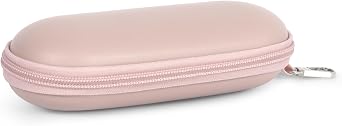 Thin Sunglasses Case, Hard Shell Glasses Case with Metal Hanging Hook, Zipper Slim Eyeglasses Storage for Women