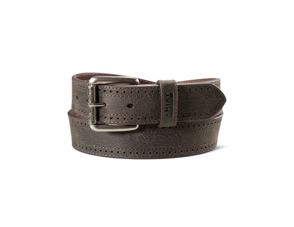 ARIAT Men's Work Belt, 1.5 Inch Width, Dark Brown Leather, Double Stitched A1700334 Size 34, Dark Brown, 34