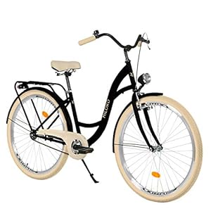 Milord. 28 inch 3 versnellingen, zwart en crème, comfort fiets met bagagedrager, Nederlandse fiets, damesfiets…