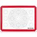 Measurik Silicone Non-Stick Baking Mat - Single Macaron Half Size Baking Mat 11 5/8''(W)16.5''(L) Red Colour Reuseable Food Grade Cooking Mat with Measurement