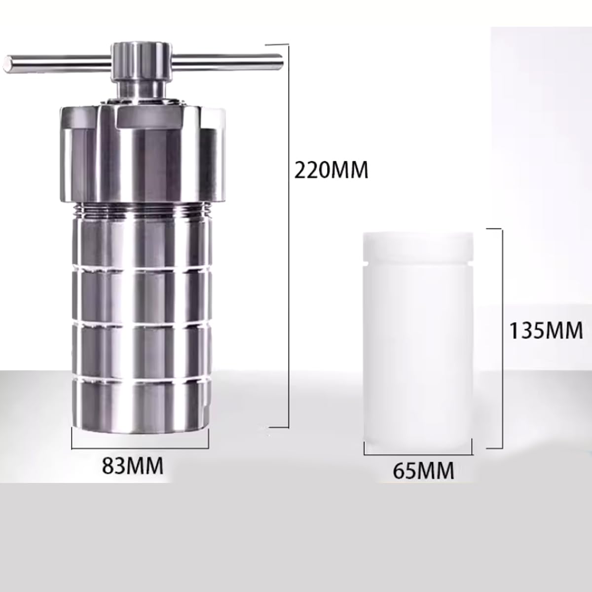 Hydrothermal Autoclave Reactor with 304 Stainless Steel Polytetrafluoroethylene Lined for Lab Hydrothermal Process (250ML)