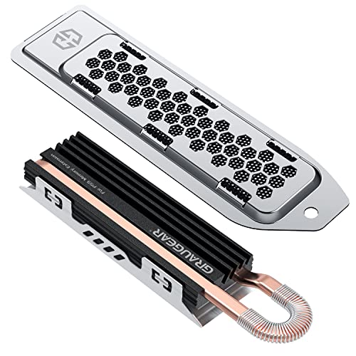 GRAUGEAR PS5 SSD Heatsink Cover Set, M.2 NVMe PS5 Heatsink, Metal Heat Dissipation Cover, Copper Heat Pipe and Aluminum Fin for Playstation 5 SSD NVMe PCIe 4.0 Storage [G-PS5HS03]