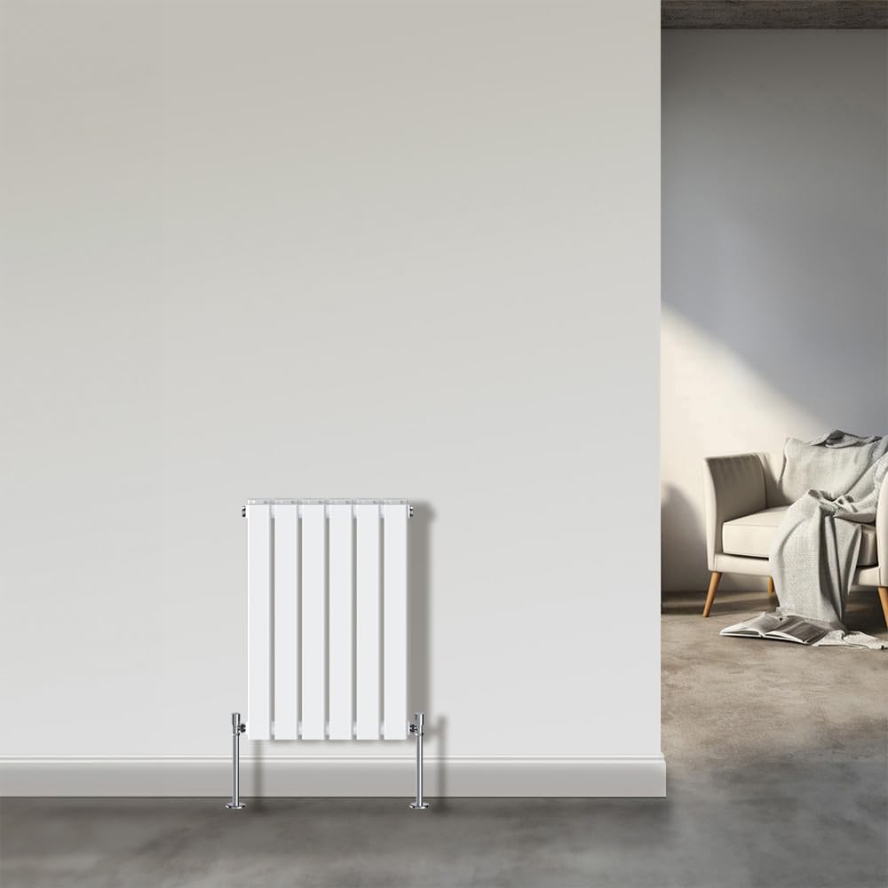 Nrg White Modern Horizontal Flat Panel Column Radiator Designer Bathroom Central Heating Gloss Double 600X408mm