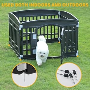 Pet Playpen with Mesh Fabric Top Cover Foldable Gate for Dogs Heavy Plastic Puppy Exercise Pen Small Pets Fence Puppies Folding Cage 4 Panels for Puppies and Small Dogs House Black 335×335 Inches  Cucciolini Doodles Pet playpen with mesh fabric top cover foldable gate for dogs heavy plastic puppy exercise pen small pets fence puppies folding cage 4 panels for puppies and small dogs house black 33 5×33 5 inches   cucciolini doodles