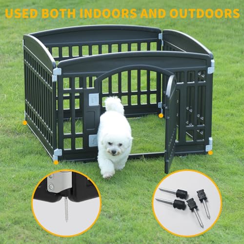 Pet Playpen with Mesh Fabric Top Cover Foldable Gate for Dogs Heavy Plastic Puppy Exercise Pen Small Pets Fence Puppies Folding Cage 4 Panels for Puppies and Small Dogs House Black 335×335 Inches  Cucciolini Doodles Pet playpen with mesh fabric top cover foldable gate for dogs heavy plastic puppy exercise pen small pets fence puppies folding cage 4 panels for puppies and small dogs house black 33 5×33 5 inches   cucciolini doodles