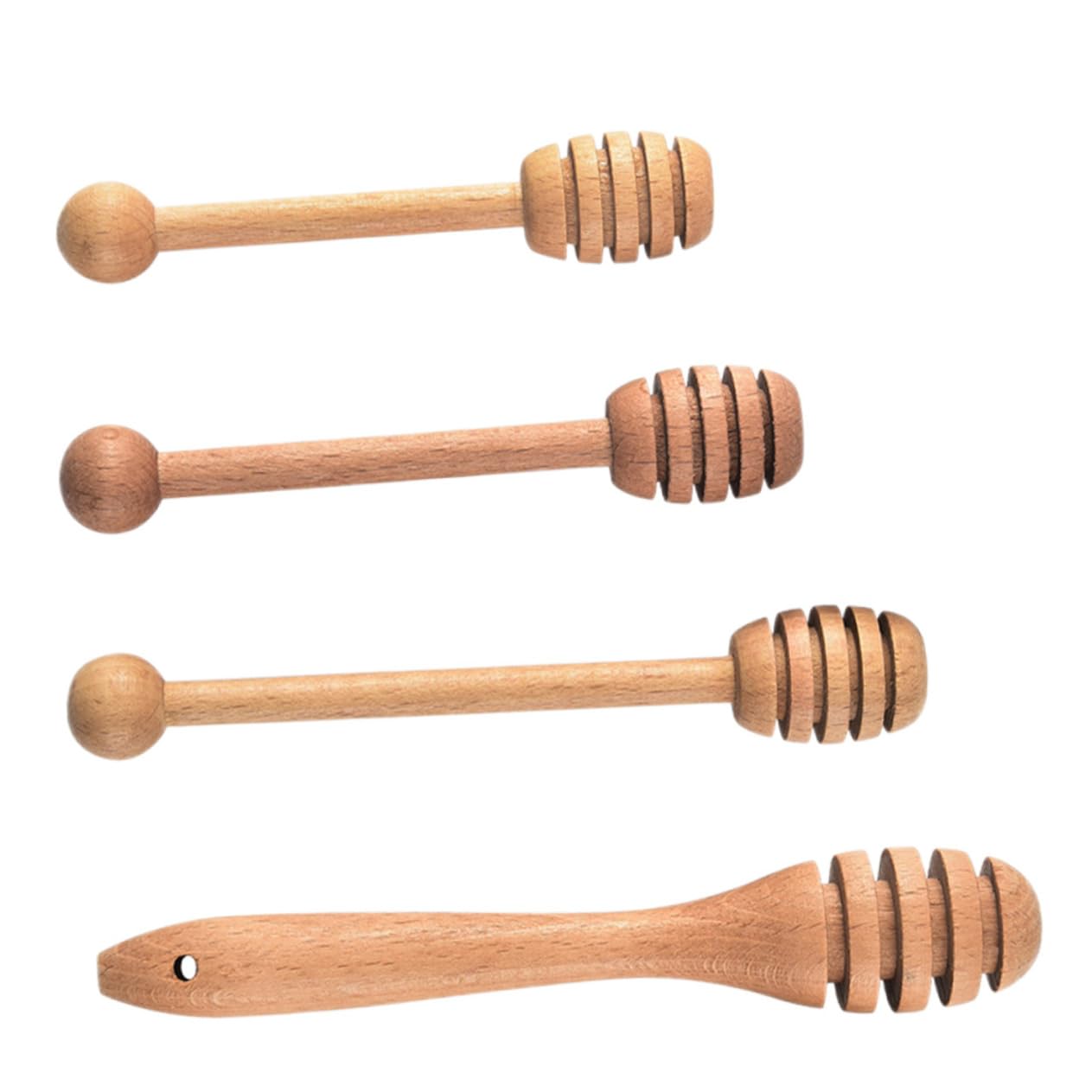 STOBAZA 4 Pcs Honey Stick Stirring Syrup Honey Kitchen Honey Dipper Household Honey Sticks Mini Drink Mixer Honey Dippers Honey Pot Dippers Bread Dough Whisk Coffee Syrups Beech re-usable