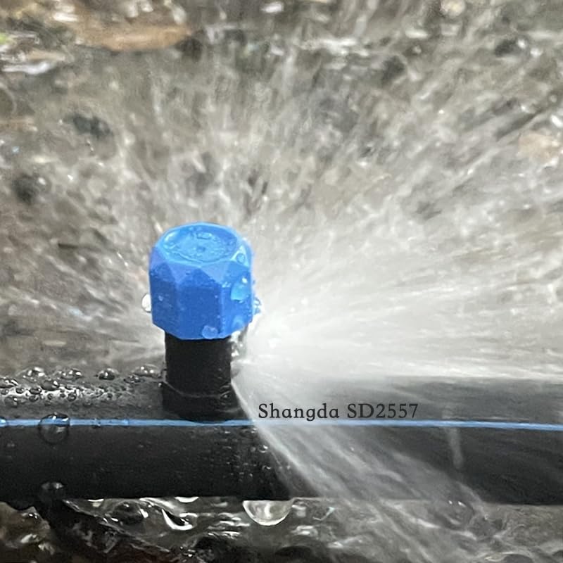 500 Pack Drip Irrigation Plastic Big Flux 0-260L Agricultural Adjustable Water Dripper,180 Degree Full Circle Pattern Water Flow Drip Emitter Micro Drip Irrigation Sprinklers for Home Garden Lawn